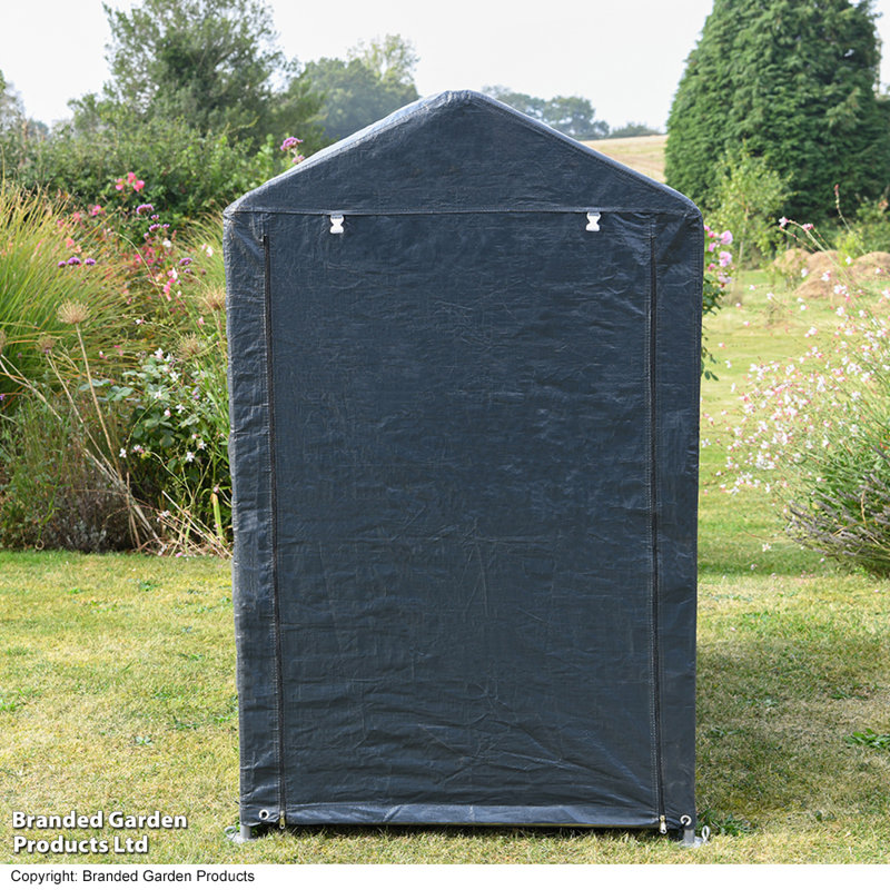 Heavy Duty PE Cover Shed 3x5ft Dark Grey
