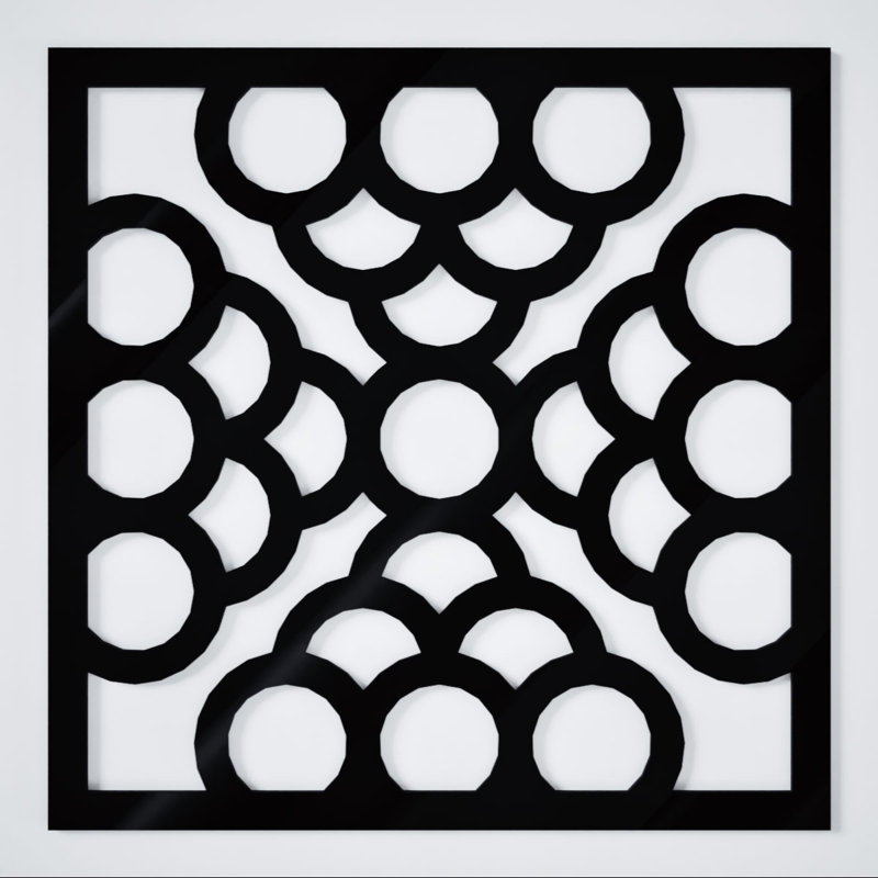Panneaux muraux décoratifs en acrylique Harlingen, moyen, l 15 3/8 po x H 15 3/8 po x T 1/8 po, noir, Noir