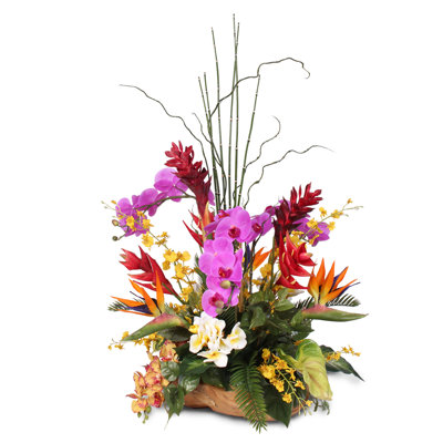Exotic Silk Tropical Mixed Floral Arrangement