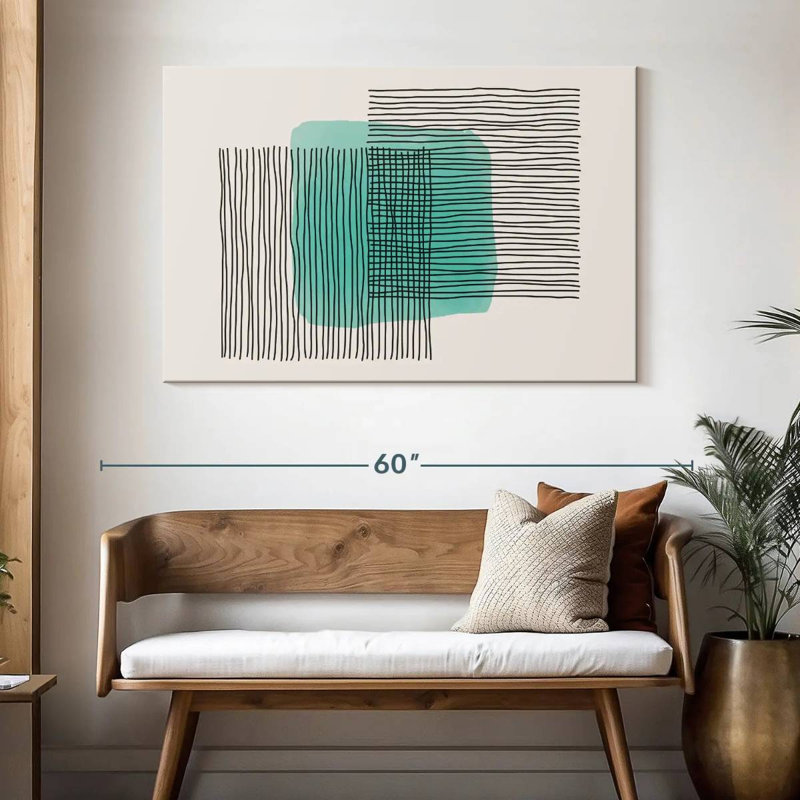 Rayures à la menthe, H 32 po x l 48 po