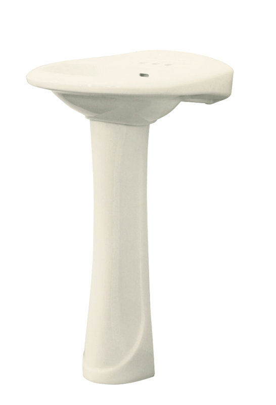 Lavabo de salle de bain ovale en porcelaine vitreuse avec trop-plein Madison, Biscuit