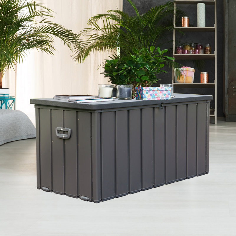 Boîte de rangement pour terrasse 100 gallons, Gris
