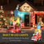Camion de livraison gonflable de cadeaux de père Noël avec elf, renne et pingouins, décor de jardin extérieur de Noël Funoaded