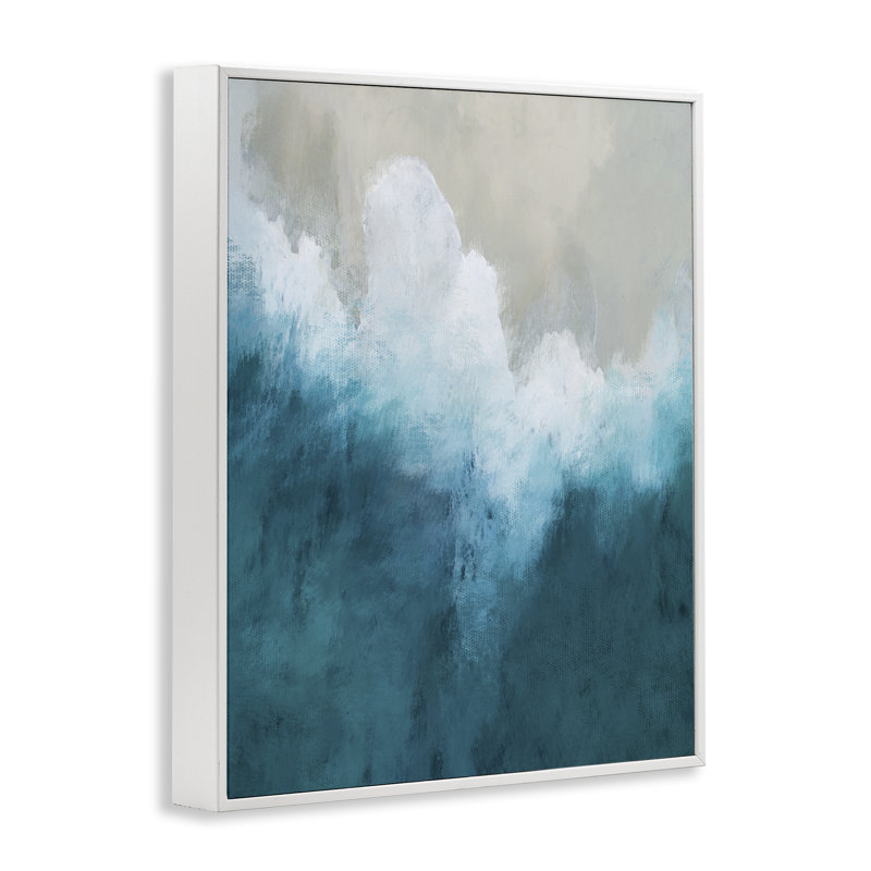 Abstrait de marée aérienne, estampe numérique, design par Denise Brown, H 20 po x l 16 po, Encadrement giclée blanc côtier