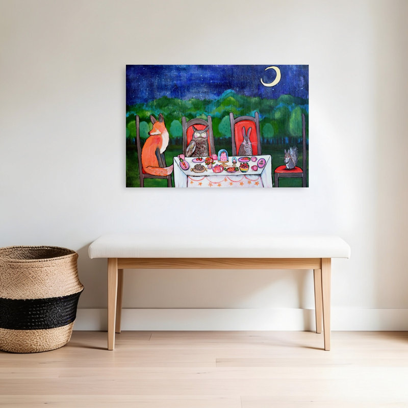Enchanted Forest Dinner Abstract Contemporary Wall Art Print 1 Piece Wrapped Canvas Wall Art, 60.96cm H x 91.44cm W
