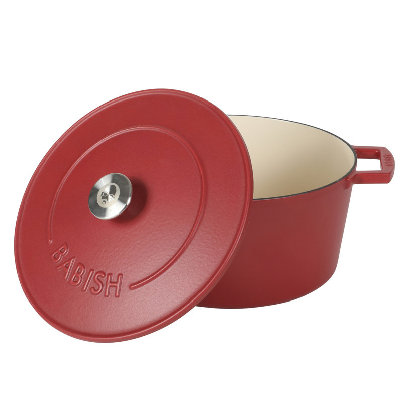 Cocotte en fonte émaillée 6 pintes Babish, Rouge