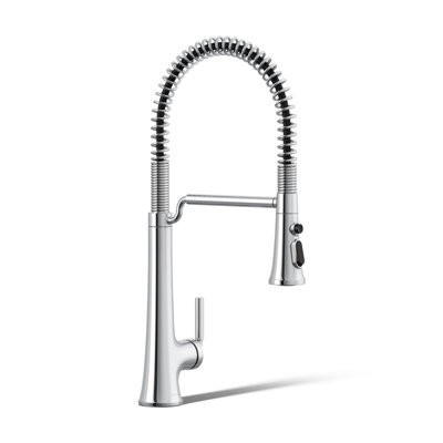 Kohler Tone Single Handle Semi-Professional Pre-Rinse Kitchen Sink Faucet with Three-Function Pull Down Sprayer