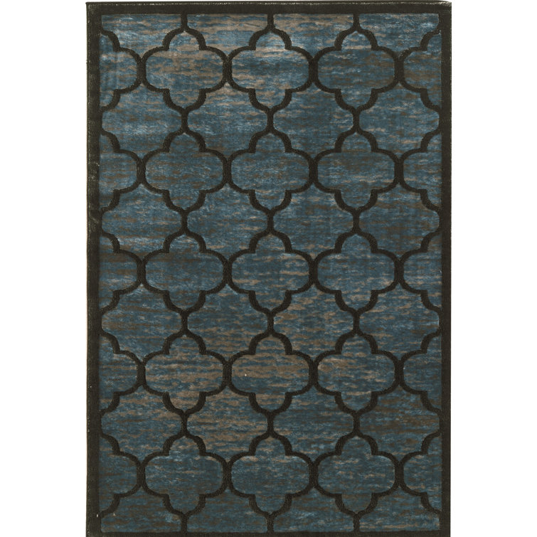 Tapis bleu / gris Alyster