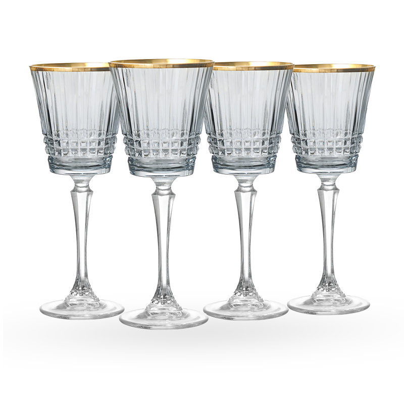 Ensemble de 4 verres à vin Cristine, Gris