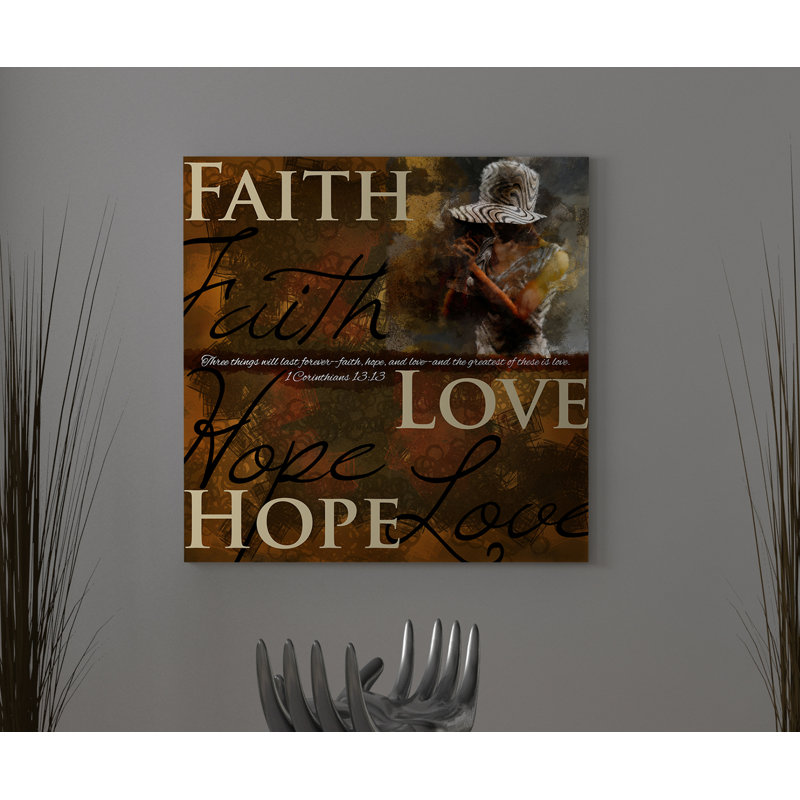 « foi, espère, love inspirational africain american », reproduction d’impression sur toile, H 42 po x l 42 po x P 1,5 po