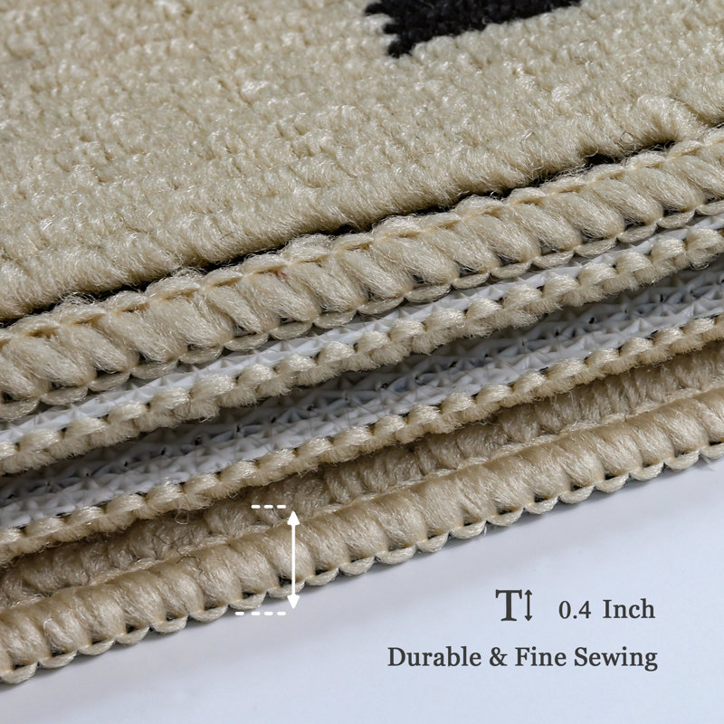 Kitchen Mats 2 - Piece Non Slip,Absorbent  Machine Washable Rug for Laundry,Entry, Rectangle 1'5" x 4'11, Khaki