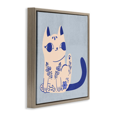 Cadre flottant Ornate Floral Cat, design par Carrie Cantwell