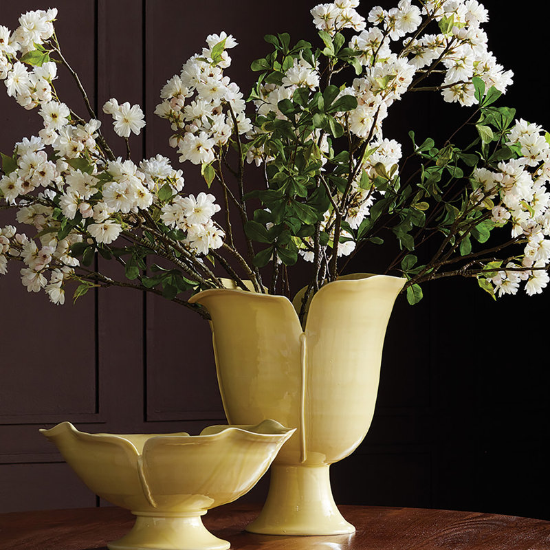 Petalo Vase Handmade Italian Artisan Petal Large in Yellow Ice, Large
