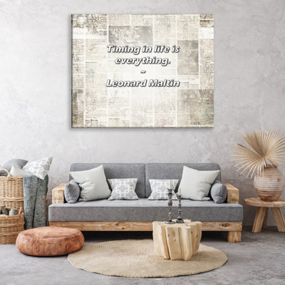 Artsy Quote "Timing in life is everything." By Leonard Maltin Gallery Wrapped Canvas
