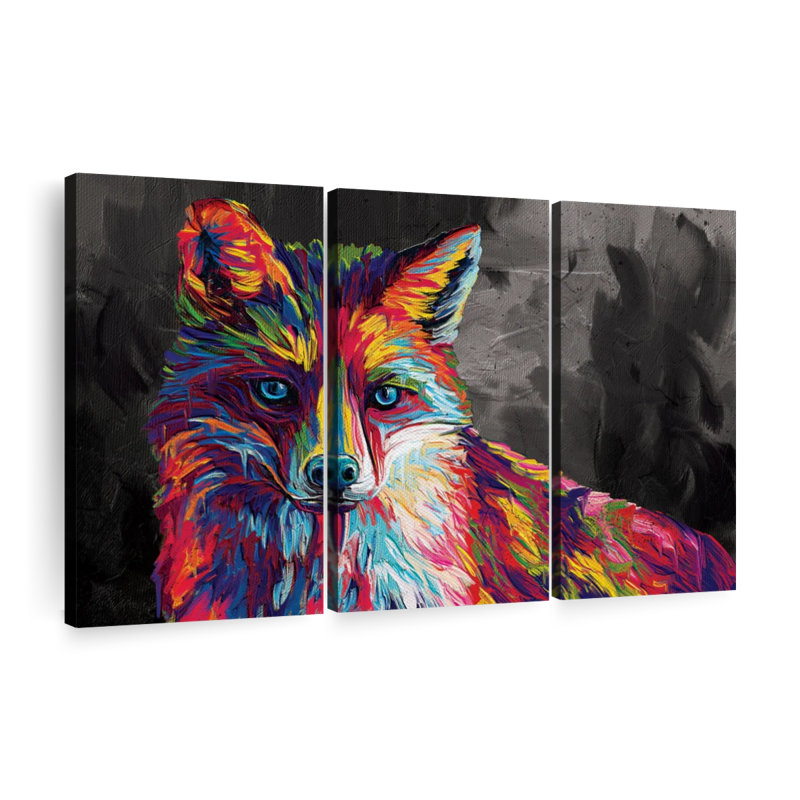 «Fox Abstract Color» sur toile, H 28 po x l 45 po x P 1,25 po