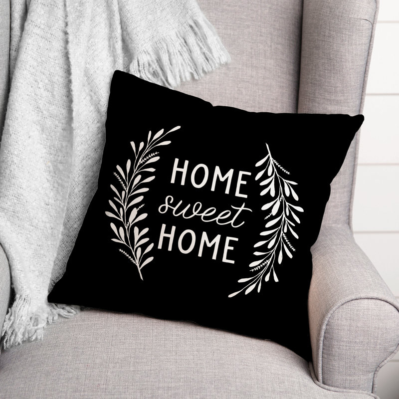  Polyester Indoor/Outdoor Throw Pillow, Black, 18"H x 18"W