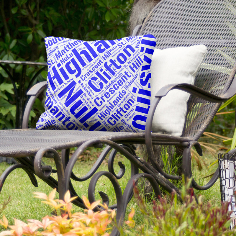 Coussin décoratif intérieur/extérieur louisville, Non, Bleu, H 20 po x l 20 po