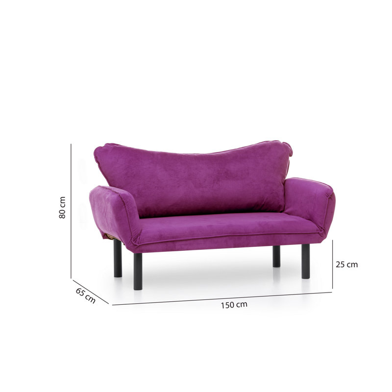 Canapé-lit à accoudoirs arrondis 61,42 po Marlowe, Polyester mauve