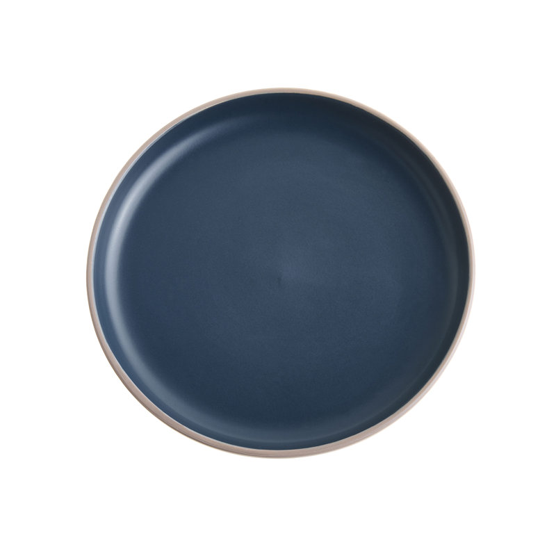 Stoneware Dinnerware - Service for 4, Beige/Blue