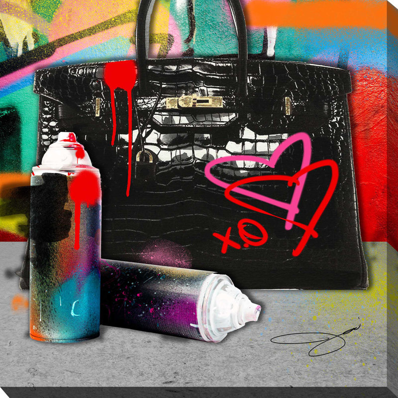 Graffiti Fashion 1 (Square) par By Jodi - impression, Toile tendue, H 28 po x l 28 po x P 1,5 po