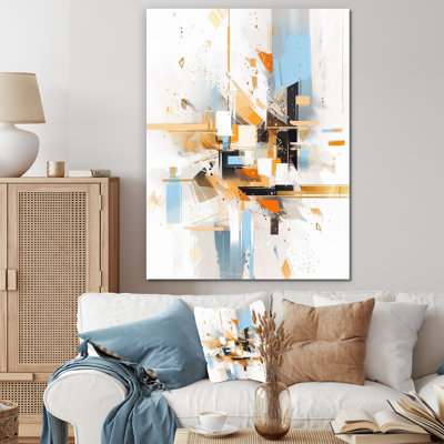 Beliziare Orange Blue Symmetric Abstractions - reproduction sur toile