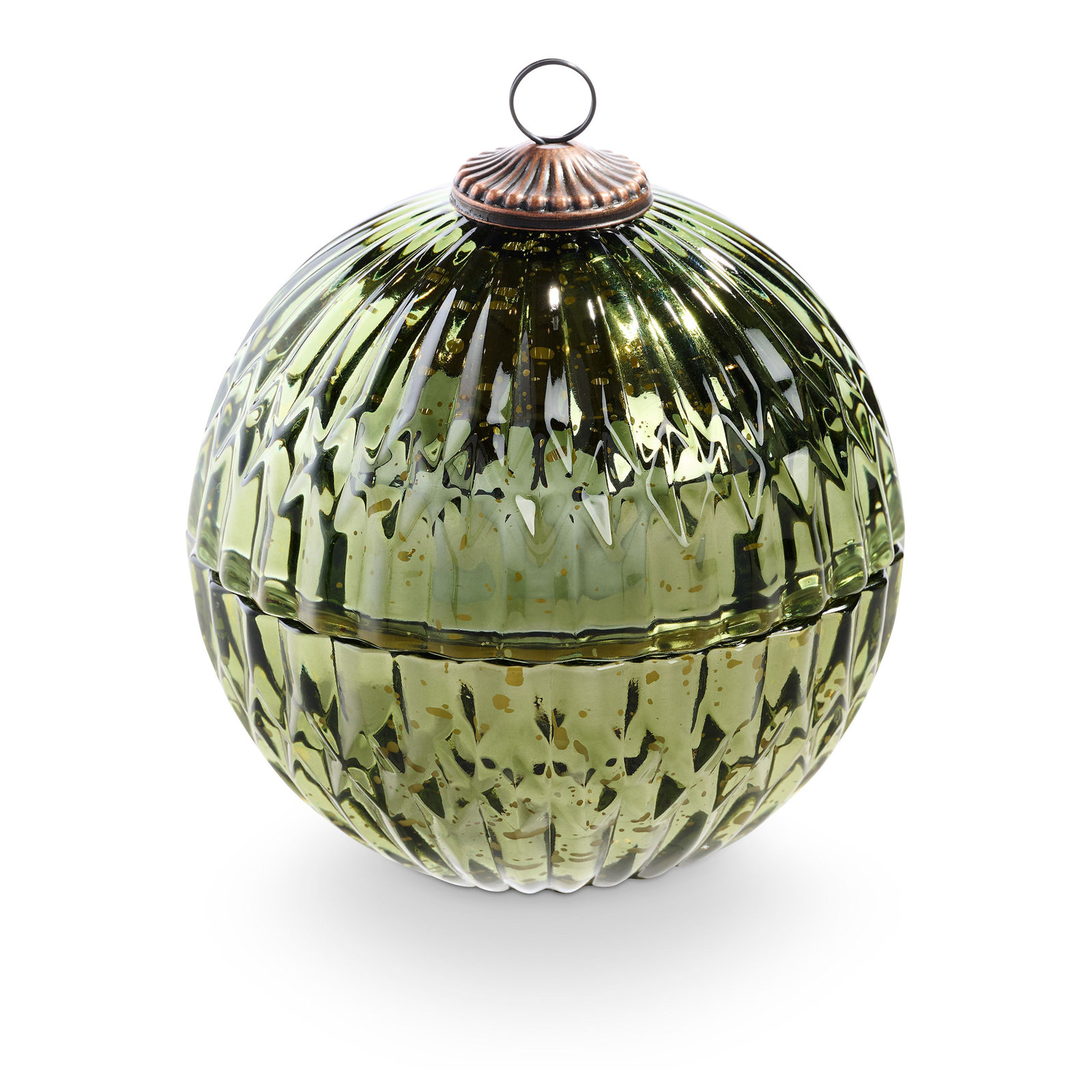 Noble Holiday Balsam & Cedar Candle, Green Mercury Ornament