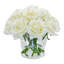 Real Touch Rose Arrangement In Round Glass Vase-1733095918