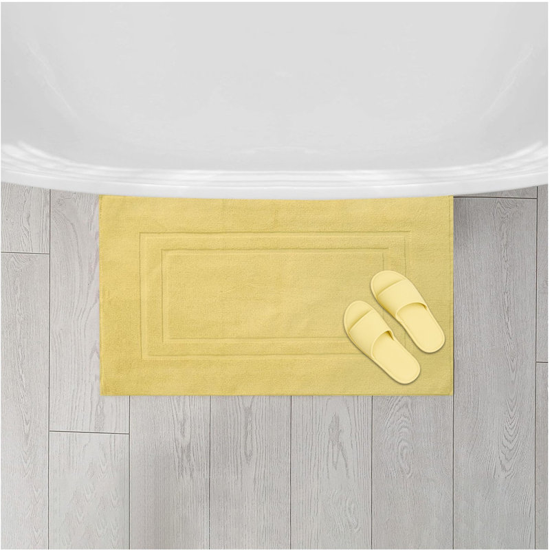  Tapis de bain 100% coton 850 g / m² super doux, très absorbant et à séchage rapide - pas un tapis de salle de bain, Jaune
