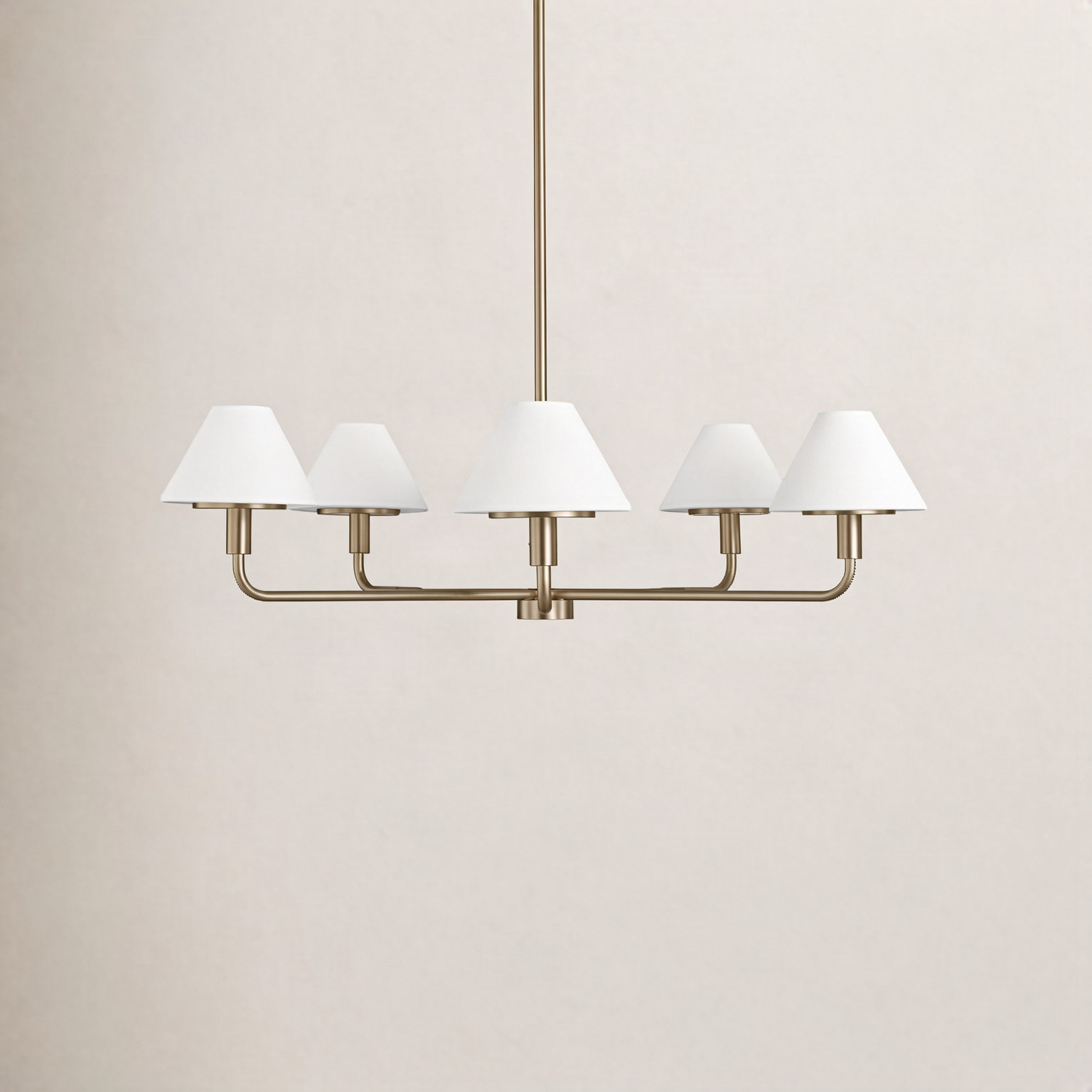 Kristin 5-Light Chandelier, Satin Brass