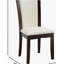 Chaises d'appoint 2 pièces confortables de style moderne de couleur cerisier foncé et cuir blanc avec coussins de cuisine