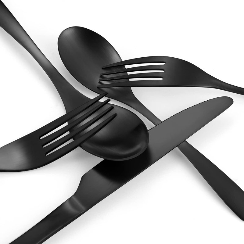 Matte Black Silverware Set