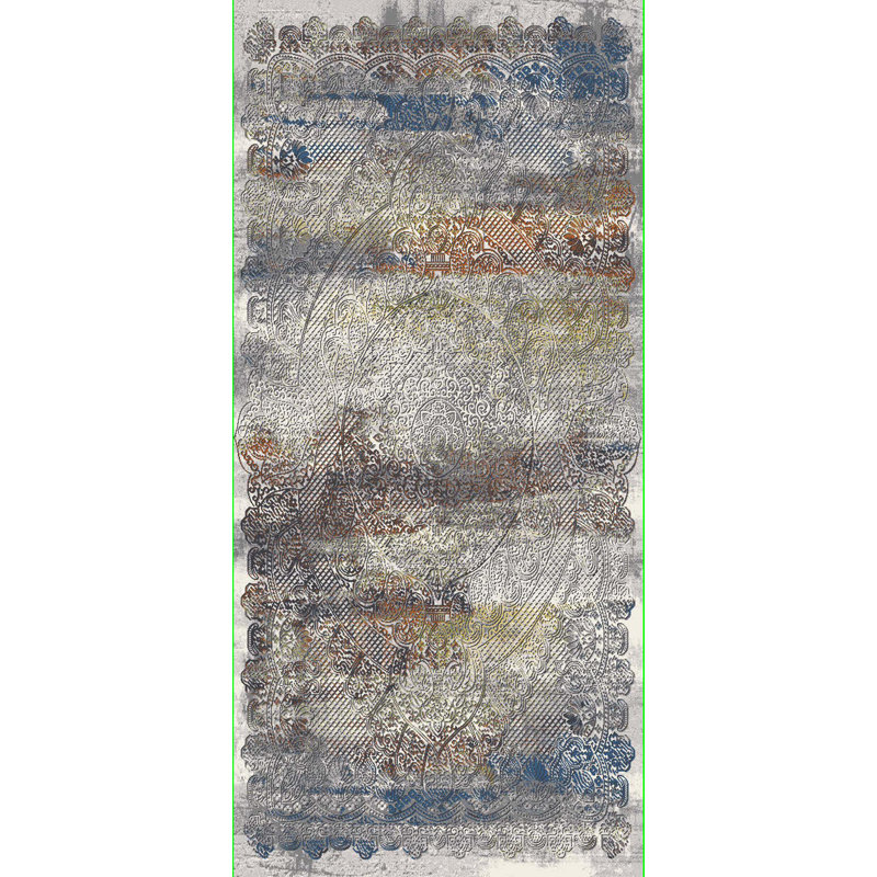 Tapis de zone gris touffeté Yarber, Rectangle de 6 pi 9 po x 9 pi 6 po