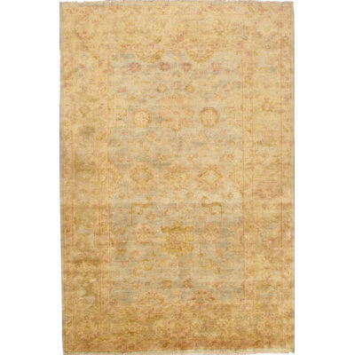 Tapis de zone en laine 6 pi x 9 pi noué la à la main one-of-kind Mehcad
