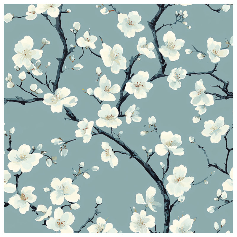 Cherry Blossom Branches Bath Mat, 24in W x 17in L