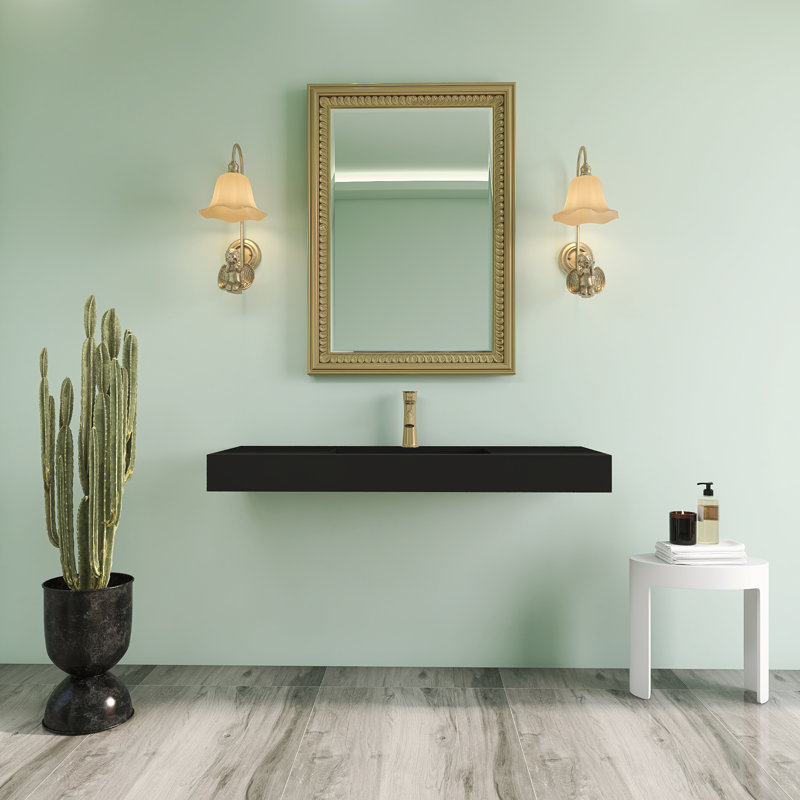 Lavabo de salle de bain mural 47 "avec trou pour robinet