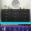 Commode 12 tiroirs avec lumières DEL et station de charge pour chambre à coucher, salon, entrée et couloir-31313624