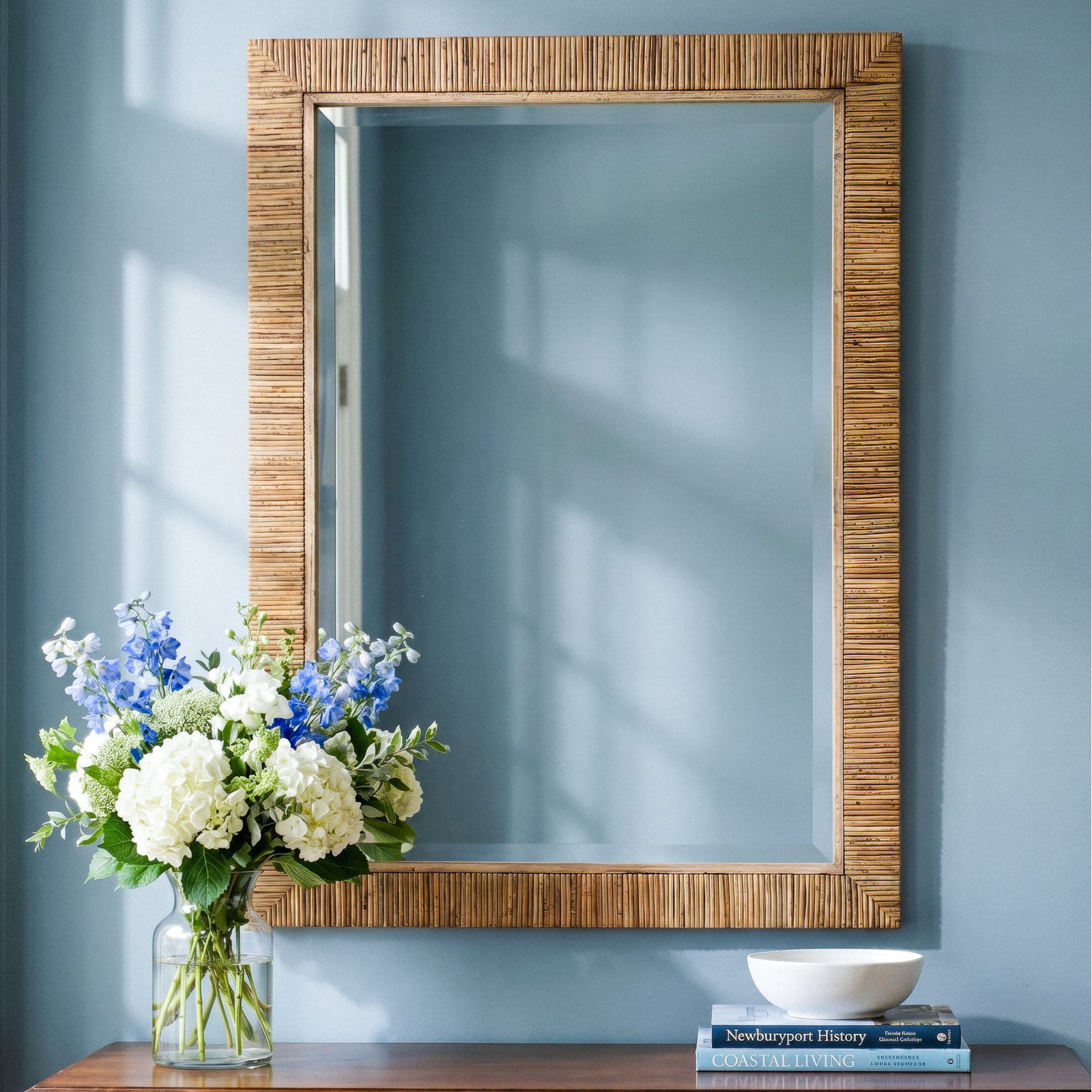 Adrianne 29" Solid Wood Accent Mirror, Brown