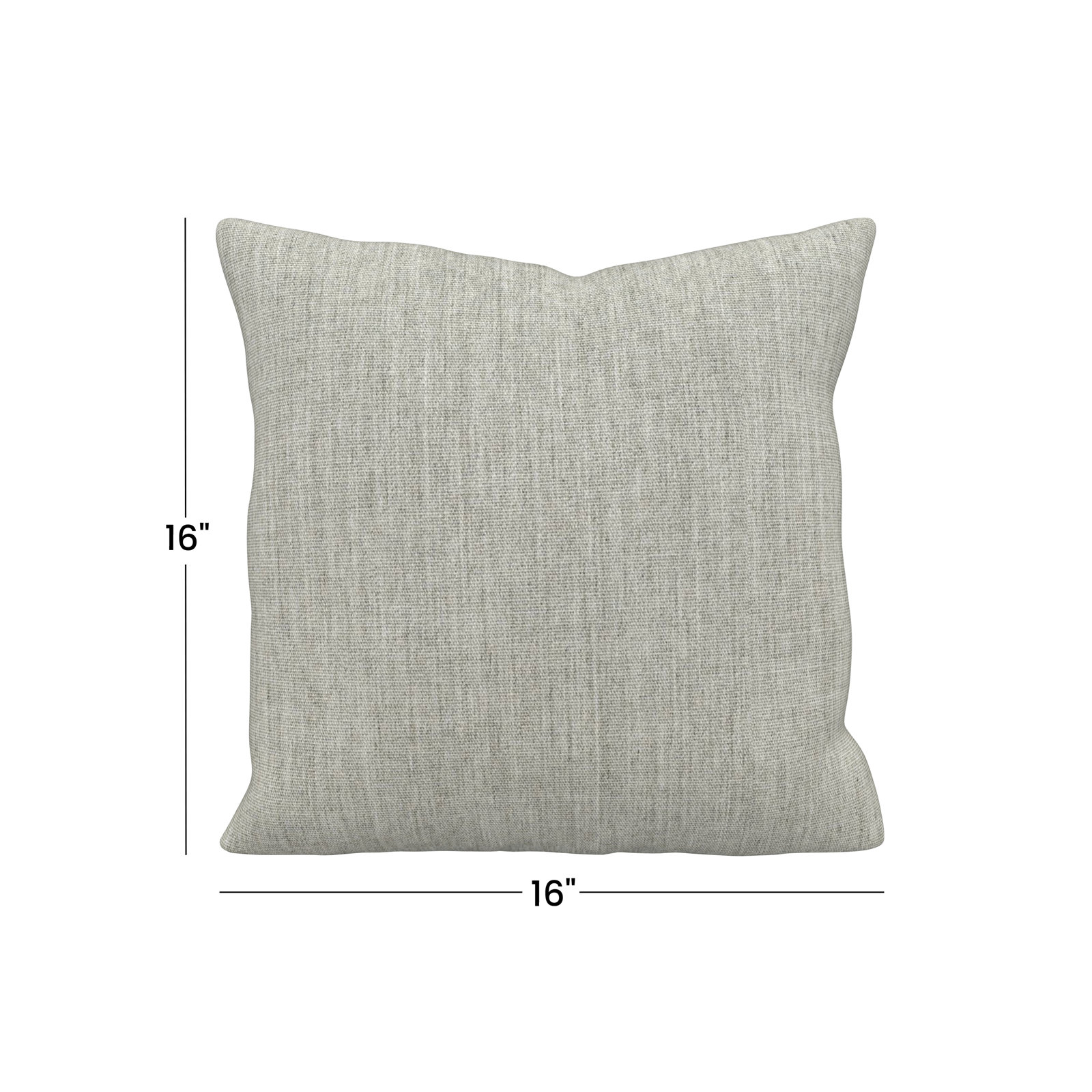 Sunbrella® Throw Pillow, Square 16", Canvas Granite Sunbrella® Canvas