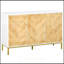 Buffet à 3 portes avec motif à chevrons, tablette réglable et pieds en métal pour des solutions de rangement modernes