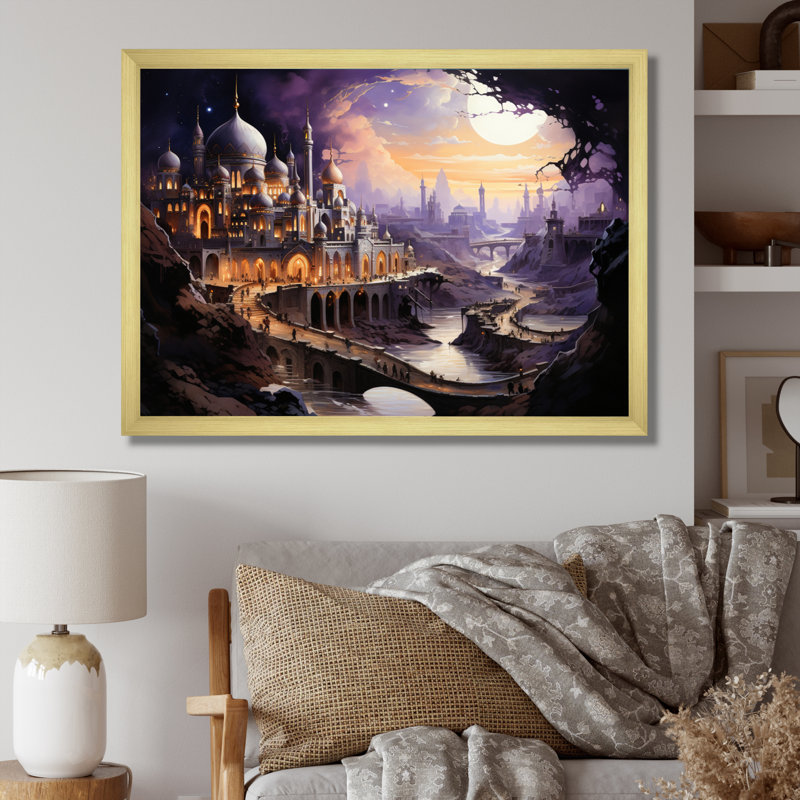 Islam Art The Sacred II - Islamic Canvas Prints, H 24 po x l 32 po x P 1 po, Cadre doré à une seule photo