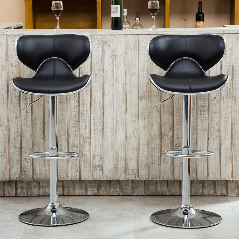 Ensemble de 2 tabourets pivotants réglables Masaccio avec base chromée Airlift
