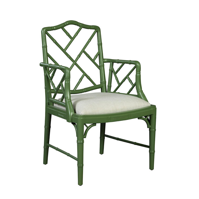 Upholstered Arm Chair, Green