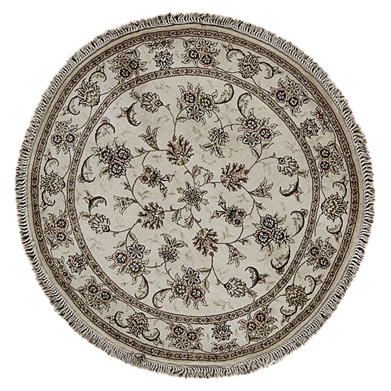 High-Quality Hand-Knotted Ivory Area Rug