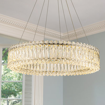 Latecha Dimmable LED Crystal Drum Chandelier