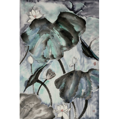 Étude de lotus avec bleu vert II