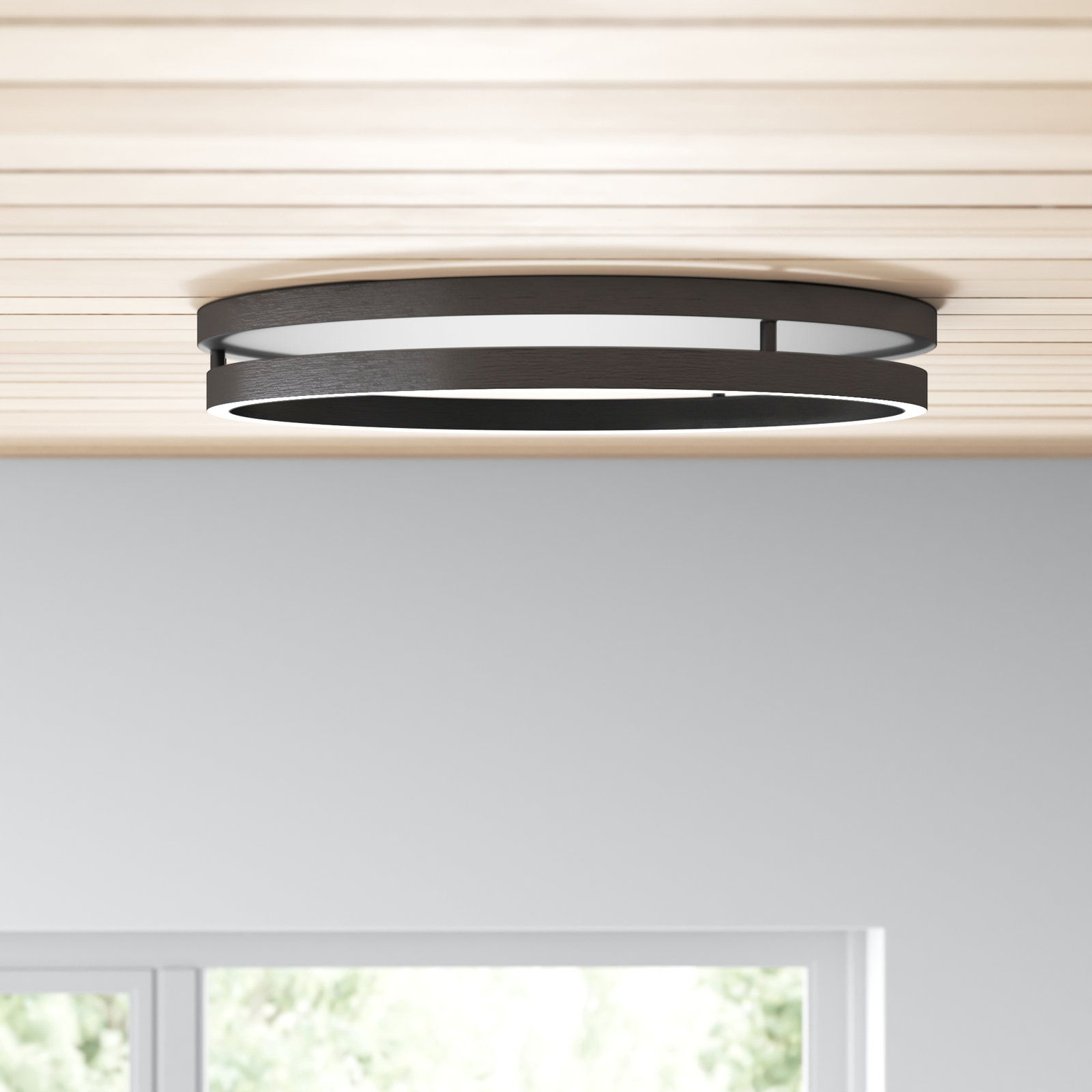 Recess Single Light Flush Mount, Black