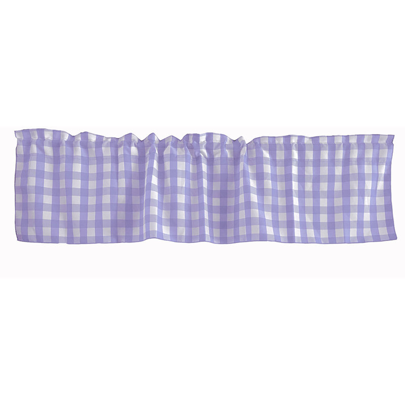Cantonnière sur mesure l 58 po Haideh Gingham, Lavande, L 58 po x L 16 po