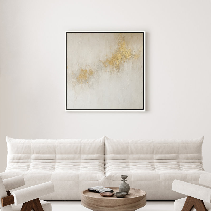 Art mural encadré abstrait rétro antique classique pour chambre à coucher, H 24 po x l 24 po, Blanc