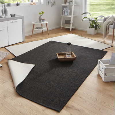 Uni Miami Flatweave Black Rug