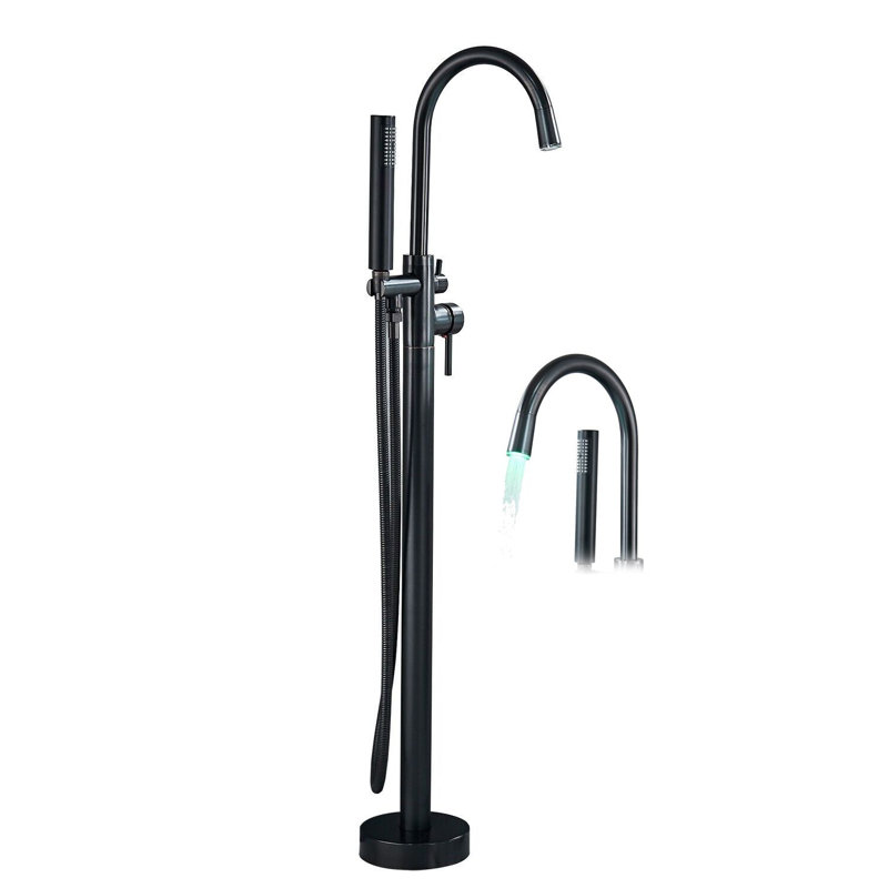 Robinet de baignoire autoportant à DEL avec robinet de baignoire en laiton